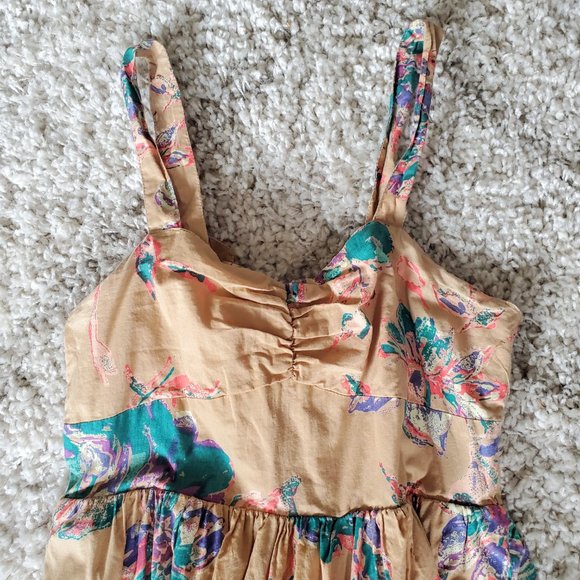 Everything Must Go! Pins and Needles Tan Floral Sundress - Sz S - Picture 2 of 11
